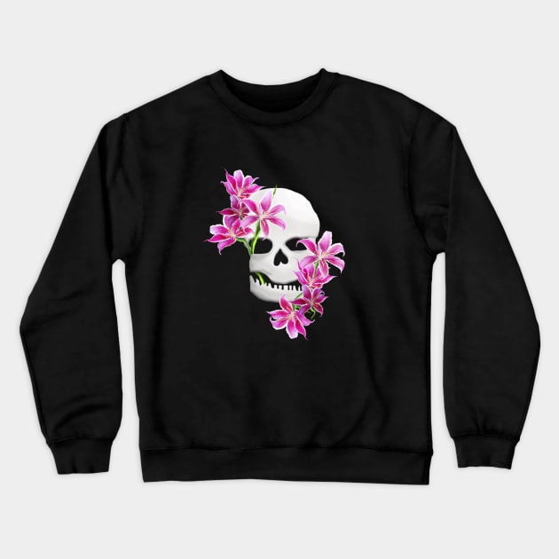 Lily Skull Crewneck Sweatshirt by digitaldoodlers